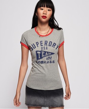 Superdry Team Ringer Női Pólók Szürke | FXEJI5913